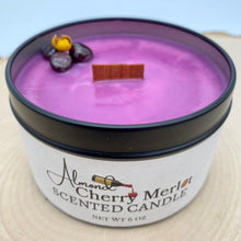 Load image into Gallery viewer, Almond Cherry Merlot Scented Candle - top front
