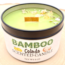 Load image into Gallery viewer, Bamboo Colada Scented Candle - top front