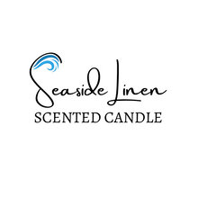 Load image into Gallery viewer, Seaside Linen Scented Candle - logo