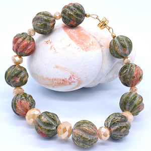 Lose the Dead Weight: Unakite Bracelet w/ magnetic clasp