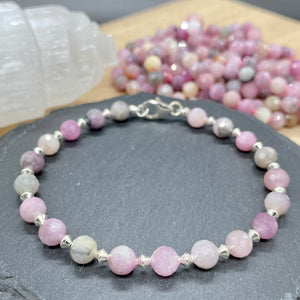 Girl on Phire: Pink Sapphire Bracelet w/ Sterling Silver & lobster clasp