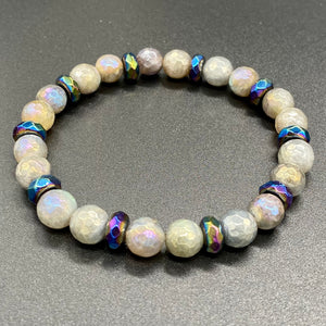 Out of This World: Plated Labradorite & Plated Onyx Bracelet
