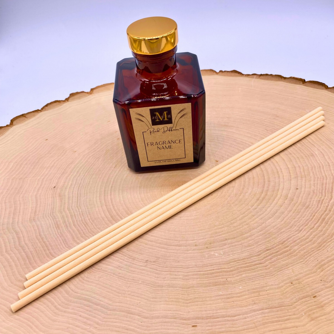Amber Cube Reed Diffuser: Tan Reeds