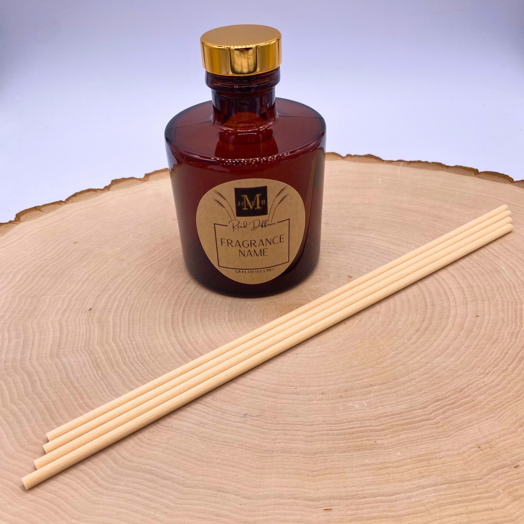Amber Round Reed Diffuser: Tan Reeds