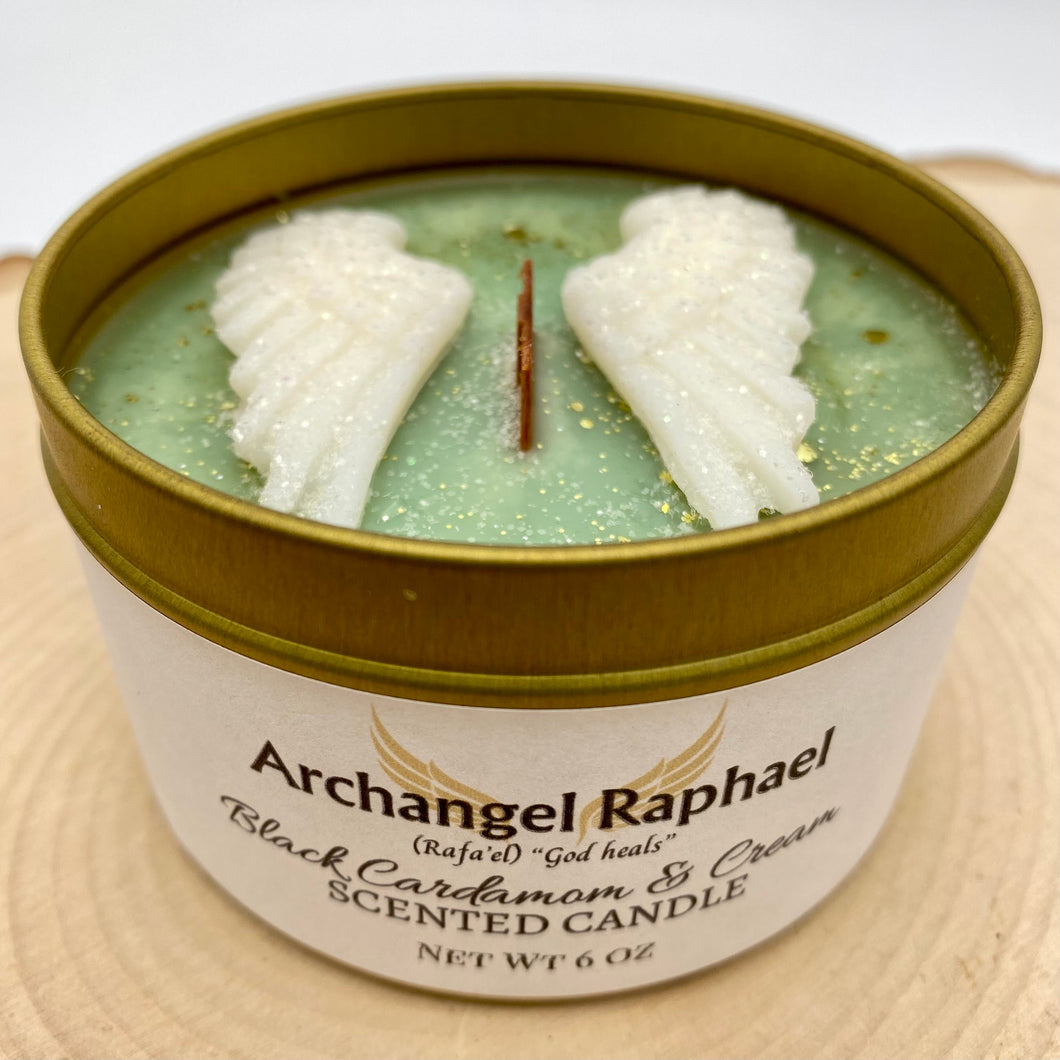 Archangel Raphael Candle (6 oz. net wt.): Black Cardamom & Cream