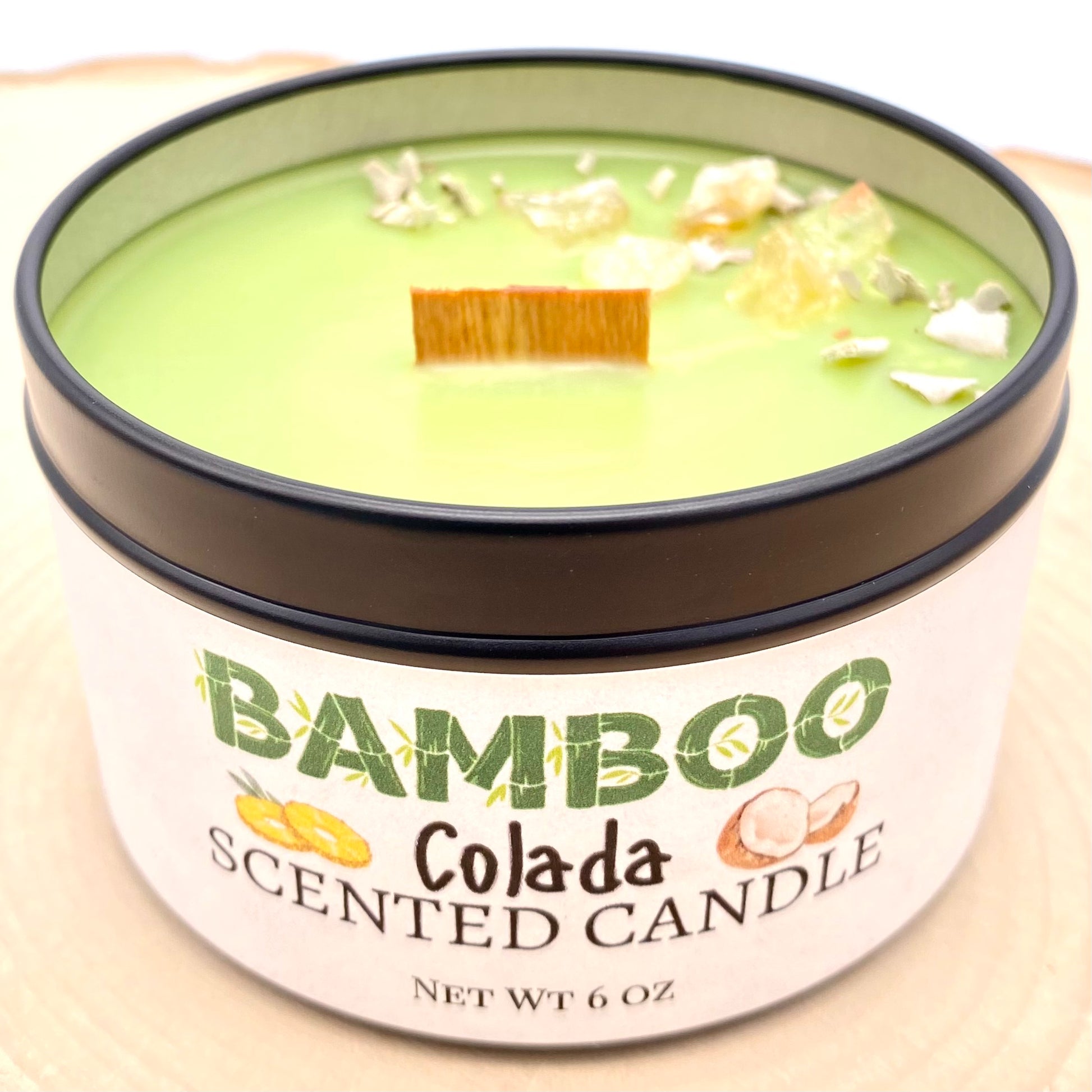 Bamboo Colada Scented Candle - top front
