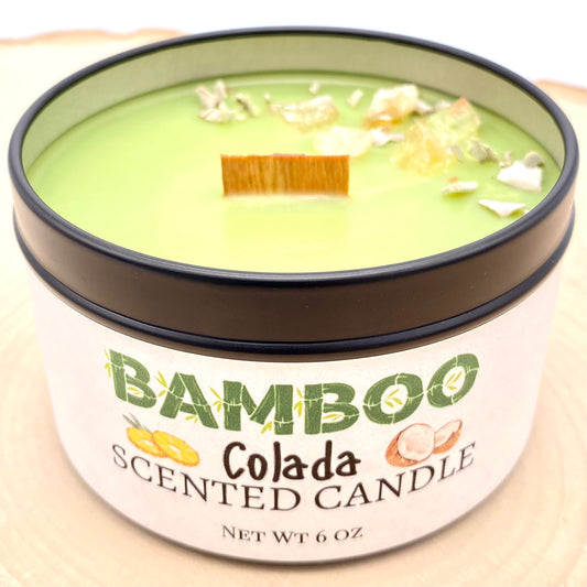 Bamboo Colada Scented Candle - top front