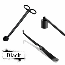 Load image into Gallery viewer, Candle Accessory Kit: Candle Snuffer, Wick Trimmer &amp; Candle Dipper - Matte Black or Silver
