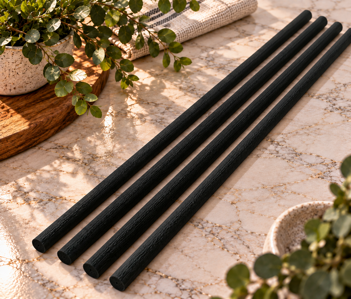 Fiber Diffuser Reeds - Black 4 Pack