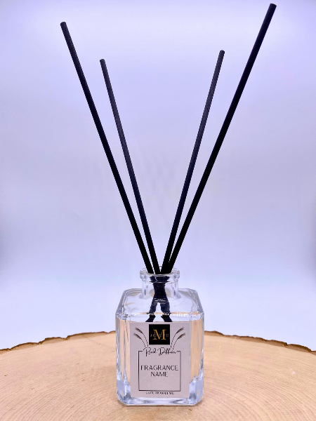 Clear Cube Reed Diffuser: Black Reeds