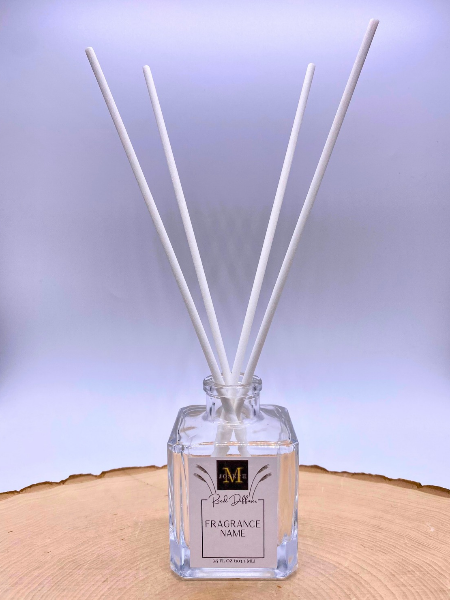 Clear Cube Reed Diffuser: White Reeds