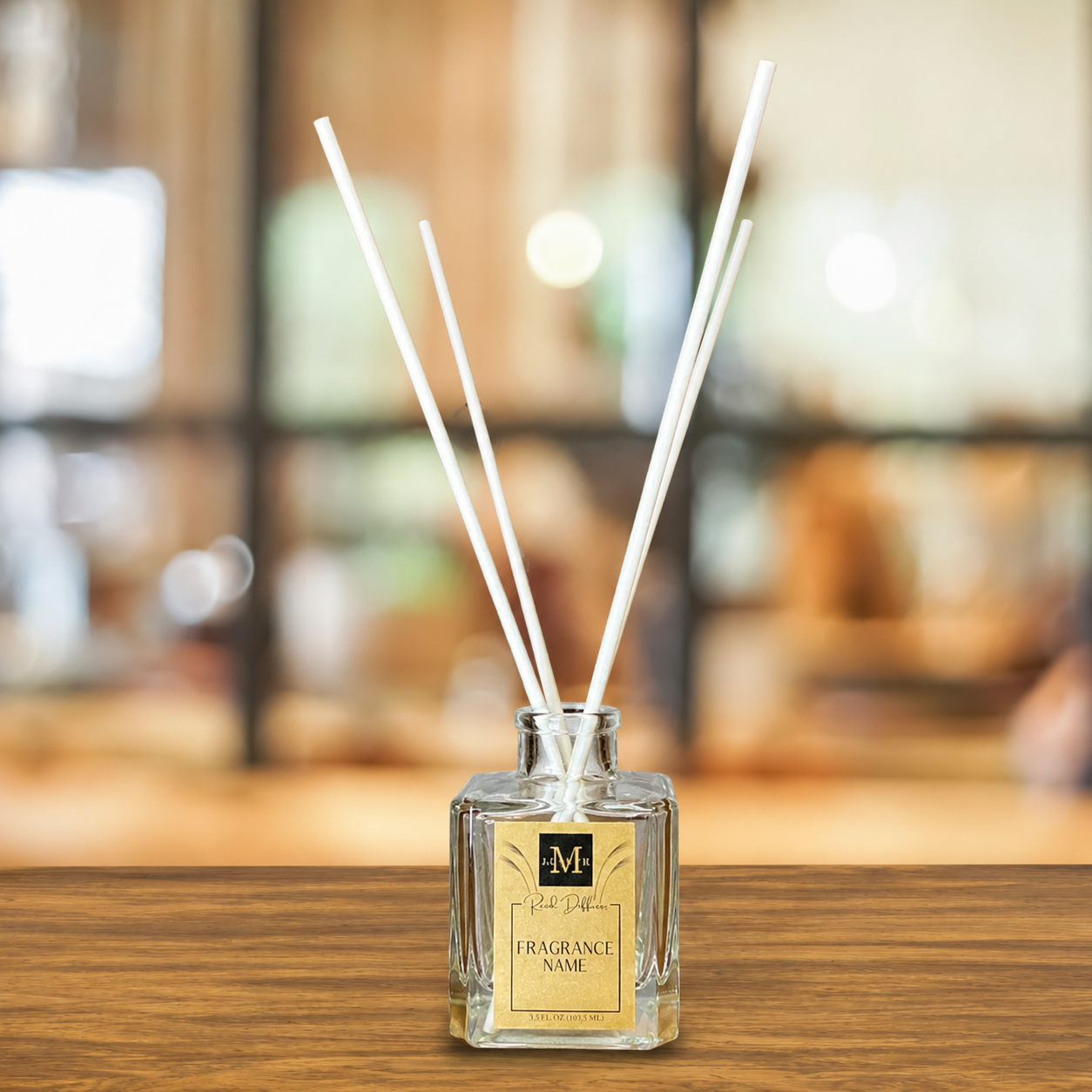 Clear Cube Reed Diffuser: White Reeds