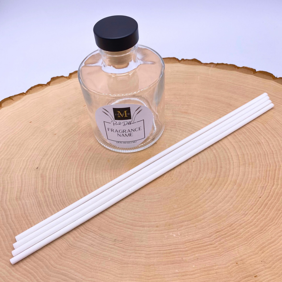 Clear Round Reed Diffuser: White Reeds