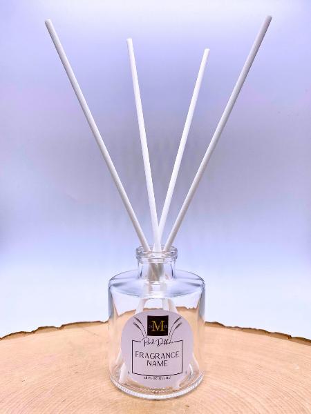 Clear Round Reed Diffuser: White Reeds
