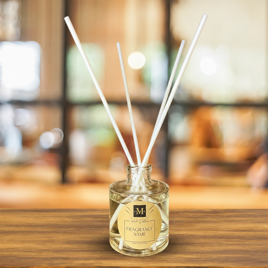 Clear Round Reed Diffuser: White Reeds