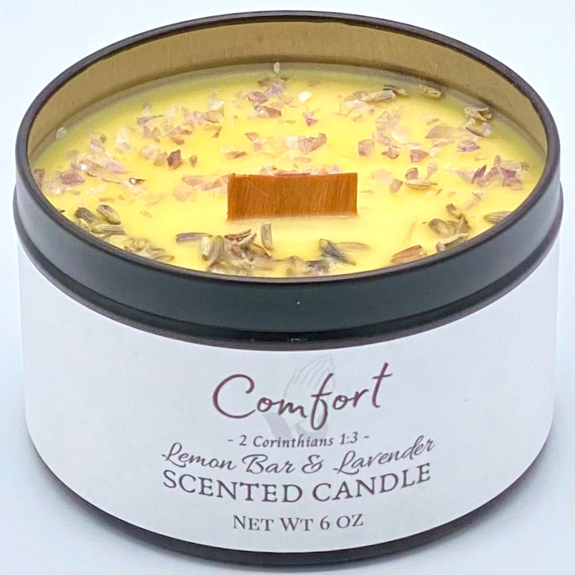 Comfort Scented Prayer Candle - top front
