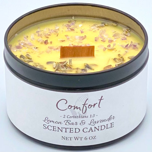 Comfort Scented Prayer Candle - top front