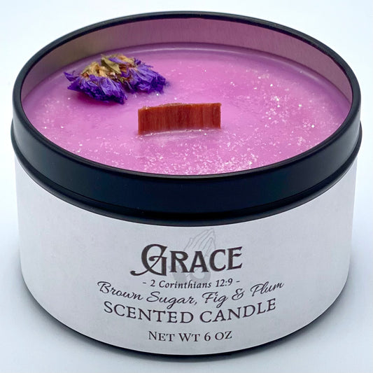 Grace Scented Prayer Candle - top front