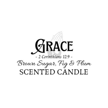 Load image into Gallery viewer, Grace Prayer Candle by (6 oz. net wt.): Brown Sugar, Fig &amp; Plum

