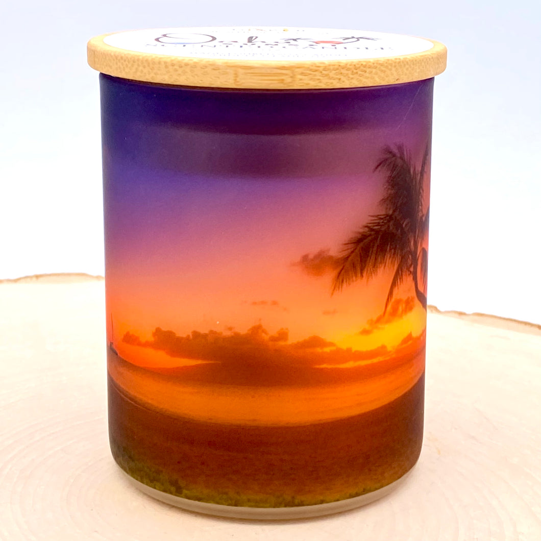Oahu Sunset Scented Candle - Front with lid