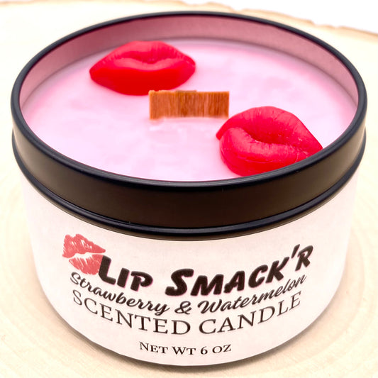 Lip Smack'r Strawberry & Watermelon Scented Candle - top front