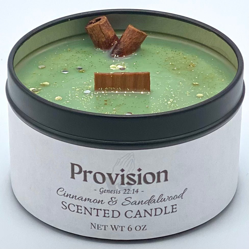 Provision Scented Prayer Candle - top front