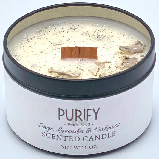 Purify Scented Prayer Candle - top front