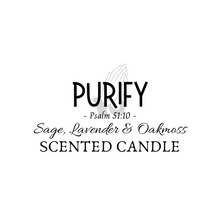 Load image into Gallery viewer, Purify Prayer Candle (6 oz. net wt.): Sage, Lavender &amp; Oakmoss
