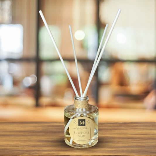 Clear Round Reed Diffuser: White Reeds