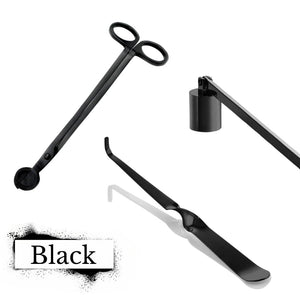 Candle Accessory Kit: Candle Snuffer, Wick Trimmer & Candle Dipper - Matte Black or Silver - M. Joseph Creations