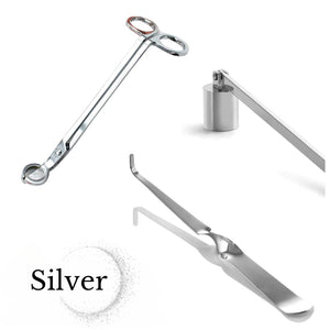 Candle Accessory Kit: Candle Snuffer, Wick Trimmer & Candle Dipper - Matte Black or Silver - M. Joseph Creations