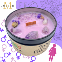 Load image into Gallery viewer, Inner Goddess: Empowerment Candle by M. Joseph (6 oz. net wt.): Chevron Amethyst
