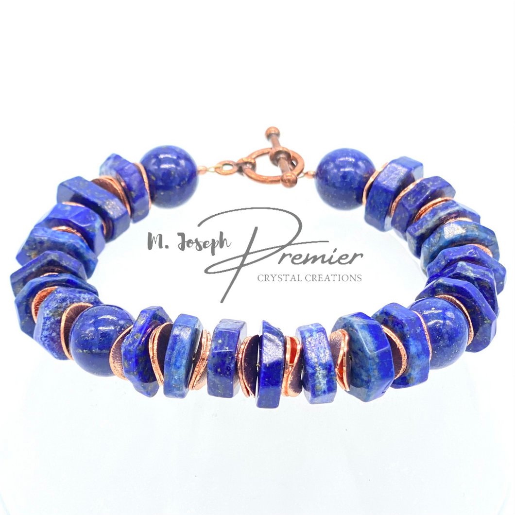 Aura & Peace: Lapis Lazuli Bracelet w/ toggle clasp