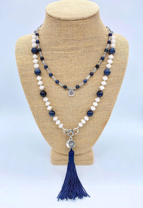 Celestial Necklace: Dumortierite, Moonstone & Labradorite