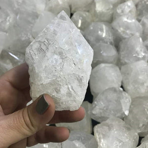 Clear Quartz Semi-Polished Crystal Point