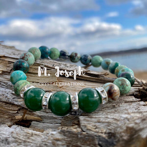 Heal of Fortune: Abundantly heal physically, emotionally & spiritually. This is a turquoise and green aventurine bracelet of luck & fortune.