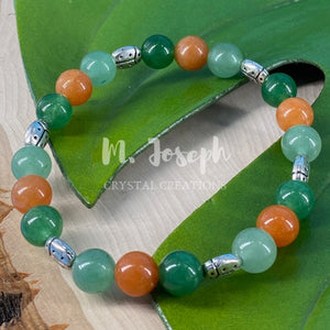 The combination of aventurine crystals in this bracelet will vibrate the abundant energy we all need.
