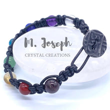 Load image into Gallery viewer, Chakra Square Knot Leather Bracelet
