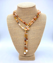 Load image into Gallery viewer, Rainbow Jade w/ Potato Pearls Lariat Necklace
