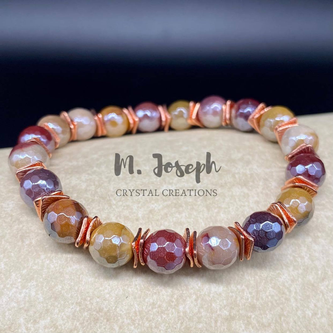 Stronger Than You Think: AB-Plated Mookaite Bracelet