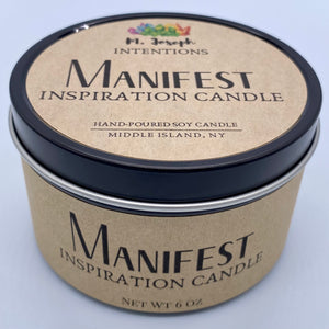 Manifest: Inspiration Candle by M. Joseph (6 oz. net wt.): Carnelian & Sunstone