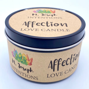 Affection: Love Candle (6 oz. net wt.): Rose Quartz & Garnet