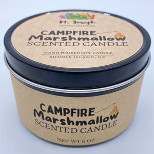 Campfire Marshmallow Candle by M. Joseph (6 oz. net wt.): Carnelian & Tiger Eye