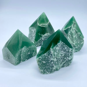 Green Quartz Semi-Polished Crystal Point