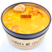 Load image into Gallery viewer, Jamaica Me Crazy Candle by M. Joseph (6 oz. net wt.): Crazy Lace Agate &amp; Citrine
