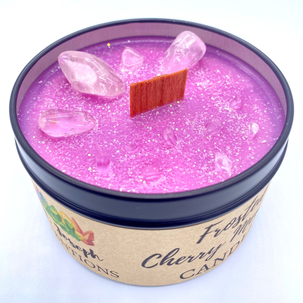 Frosted Cherry Merlot Candle by M. Joseph (6 oz. net wt.): Crystal Quartz