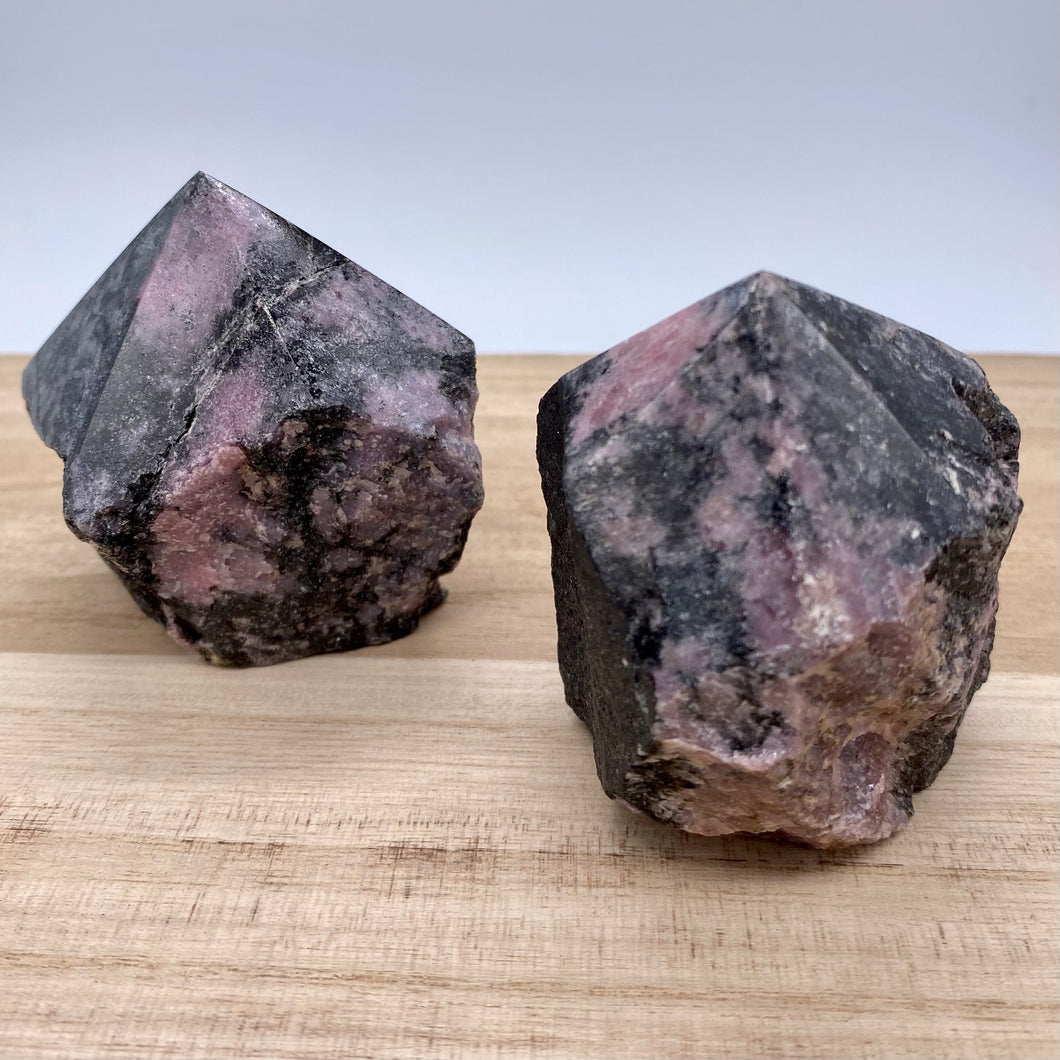Rhodonite Semi-Polished Crystal Point